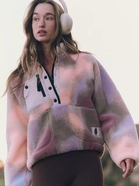 FP Movement Hit The Slopes Printed Fleece Pullover Stone Washed Peach Combo